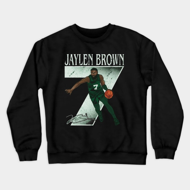 Jaylen Brown Boston Number Crewneck Sweatshirt by ClarityMacaws